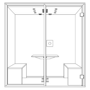 Découvrez le croquis de la cabine acoustique Berlin Meet